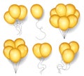 Golden ballons with rope cords