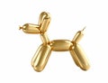 Golden balloon dog isolated on white including clipping path