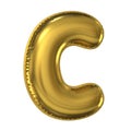 Golden balloon font 3d rendering, letter C