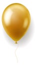 Golden balloon. Realistic luxury 3d decor mockup