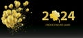 Golden Balloons Particles 2024 Shamrock Neues Jahr Black Royalty Free Stock Photo