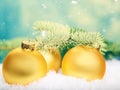 Golden balls. Abstract Xmas decorations Royalty Free Stock Photo