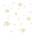 Golden balls, stars and snowflakes isolated on white background. Winter Christmas background. Vector Royalty Free Stock Photo