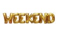 Golden balls with weekends. A Golden balloon sparkles with a festive background. Sale your logo, postcard, banner, website