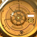 Golden bank vault close up Royalty Free Stock Photo