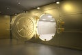 Golden bank vault door open