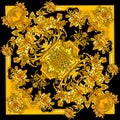 New season Golden baroque in black background pattern