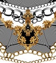 Golden baroque and chains Royalty Free Stock Photo