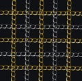 Golden baroque and chains background Royalty Free Stock Photo