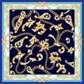 Golden baroque elements scarf