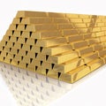 Golden bars pyramid isolated Royalty Free Stock Photo