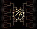 Golden Basketball Icon and Bracket Royalty Free Stock Photo