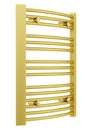 Golden bathroom towel rail isolated on white