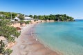 The Golden beach of Agios Emilianos cape of Argolida in Peloponnese, Greece Royalty Free Stock Photo