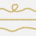 Golden beads. Set of realistic gold bead and necklace. Fashion jewelry elements. Vector Royalty Free Stock Photo