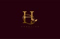 Golden Beauty Flourishes Initial Typography H Logogram