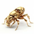 Mechanical Gold Beetle: Innovative 3d Ant Symbol With Intricate Metal Detailing