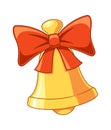 Golden bell Christmas holiday attribute Royalty Free Stock Photo