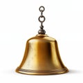 Golden Bell Hanging On A Chain Isolated On A White Background Royalty Free Stock Photo
