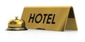 Golden bell with hotel sign Royalty Free Stock Photo