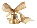 Golden bell with a ribbon bow