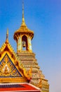 Golden bell tower in Grand Palace and Temple of The Emerald Buddha in Bangkok Royalty Free Stock Photo