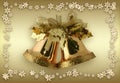 Golden Bells + snowfakes Royalty Free Stock Photo