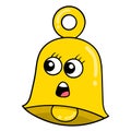 The golden bells are surprised to hear the sound, doodle icon image kawaii