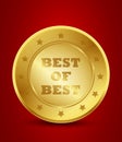 Golden best of best seal Royalty Free Stock Photo