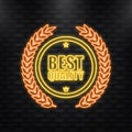 Golden Best quality badge, label. Sale offer price sign. Vector illustration. Royalty Free Stock Photo