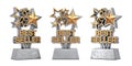 Golden Best Seller Business Award Trophy. 3d Rendering