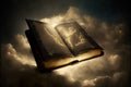 A golden Bible in the sky Royalty Free Stock Photo