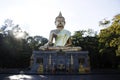 Golden big buddha statue name Phra Mongkol Ming Muang in Amnat Charoen, Thailand