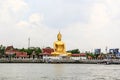Golden big buddha statue of Wat Bangchak Temple. Royalty Free Stock Photo