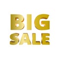 Golden Big sale 2.5D text vector