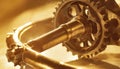 Golden Bike Crankset and Chain Royalty Free Stock Photo