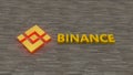 Golden Binance Crypto Art currency concept. Non Fungible Token with light on abstract background. 3d Rendering.
