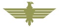 Golden bird insignia. Eagle badge in military style