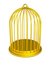 Golden birdcage gold prison isolated Royalty Free Stock Photo