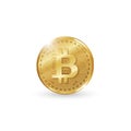 Golden Bit coin digital currency, Cryptogram, futuristic digital money, concept. Element for your business and design