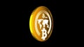 Golden Bitcoin animation - cryptography digital currency coin