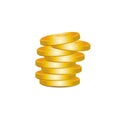 Golden bitcoin bunch. Vector illustration
