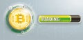 Golden Bitcoin Circuit Board Loading Banner