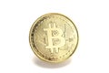 Golden bitcoin coin , Crypto currency golden coin business on white background with clipping path , Digital money Royalty Free Stock Photo