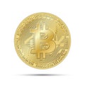 Golden bitcoin coin, crypto currency golden symbol Royalty Free Stock Photo