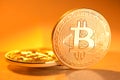 Golden Bitcoin coin Royalty Free Stock Photo