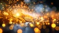 Golden Bitcoin Coins with Bokeh