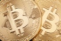 Golden Bitcoin background, cryptocurrency