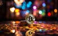 golden bitcoin, conceptual image for crypto currency, ai