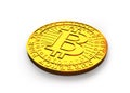Golden Bitcoin, cryptocurrency concept, 3D illustration Royalty Free Stock Photo